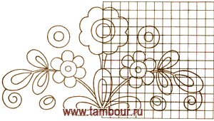 Схема узора «Красный букет» - www.tambour.ru