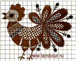 Схема узора «Петушок» - www.tambour.ru
