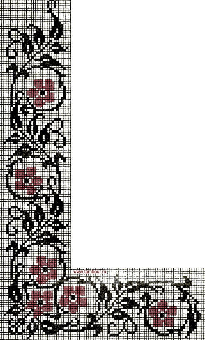 Схема узора растительный орнамент - www.tambour.ru
