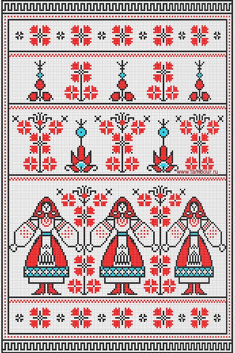 Схема вышивки коврика - www.tambour.ru