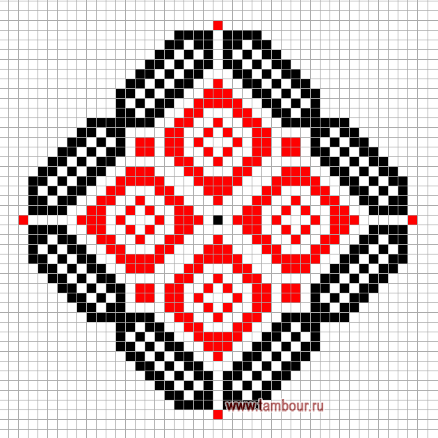 Схема ромбовидного орнамента - www.tambour.ru