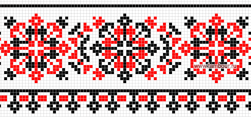Схема растительно-геометрического орнамента - www.tambour.ru