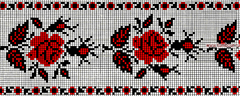 Схема цветочного орнамента роза - www.tambour.ru