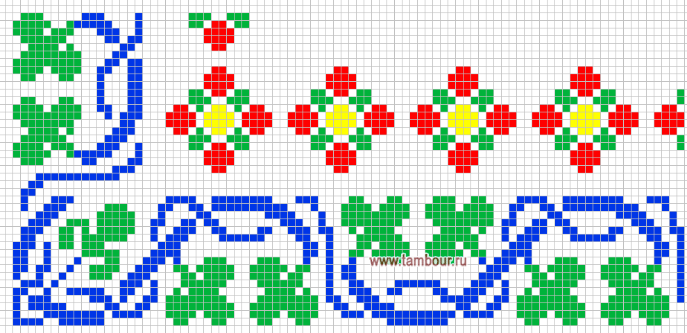 Схема вышивки скатерти - www.tambour.ru