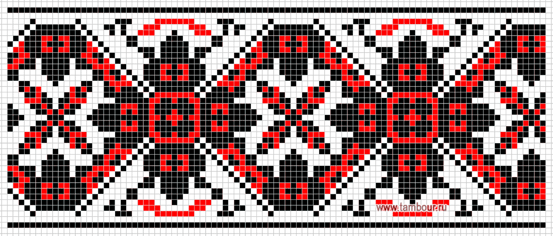 Схема широкого орнамента - www.tambour.ru
