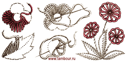 Узоры вышивания петельным швом - www.tambour.ru