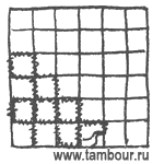 строчевая вышивка на сетке - www.tambour.ru