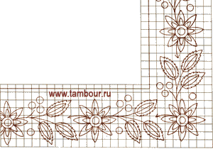 Схема узора «Голубые цветы» - www.tambour.ru