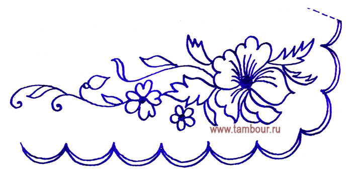 Схема вышивки воротничка - www.tambour.ru