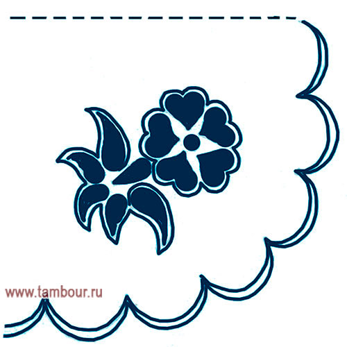 Схема вышивки воротничка - www.tambour.ru