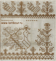 Схема узора «Птицы» - www.tambour.ru