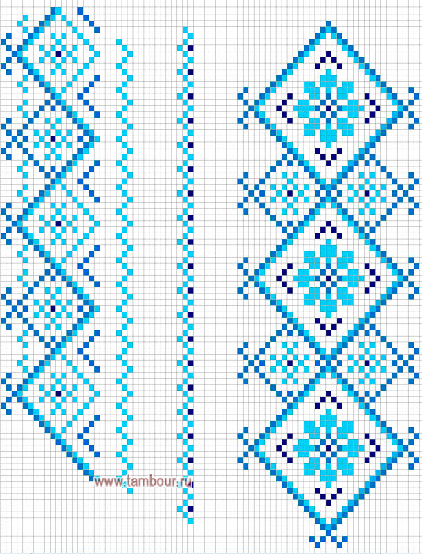 Схема орнамента вышиванки на полочке - www.tambour.ru