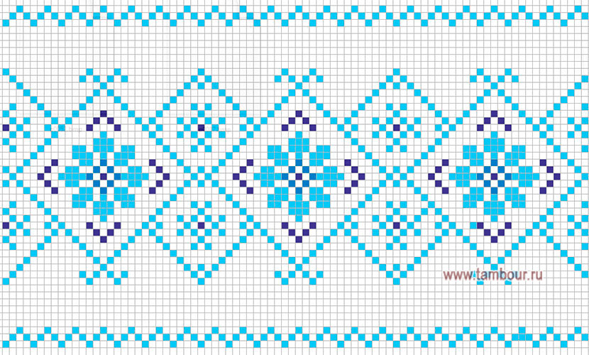 Схема верхнего орнамента вышиванки на рукавах - www.tambour.ru